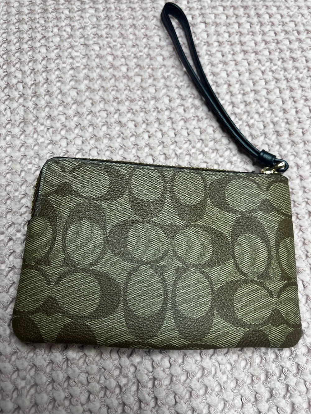 Coach Signature Corner Zip Canvas Wristlet - Picture 2 of 10